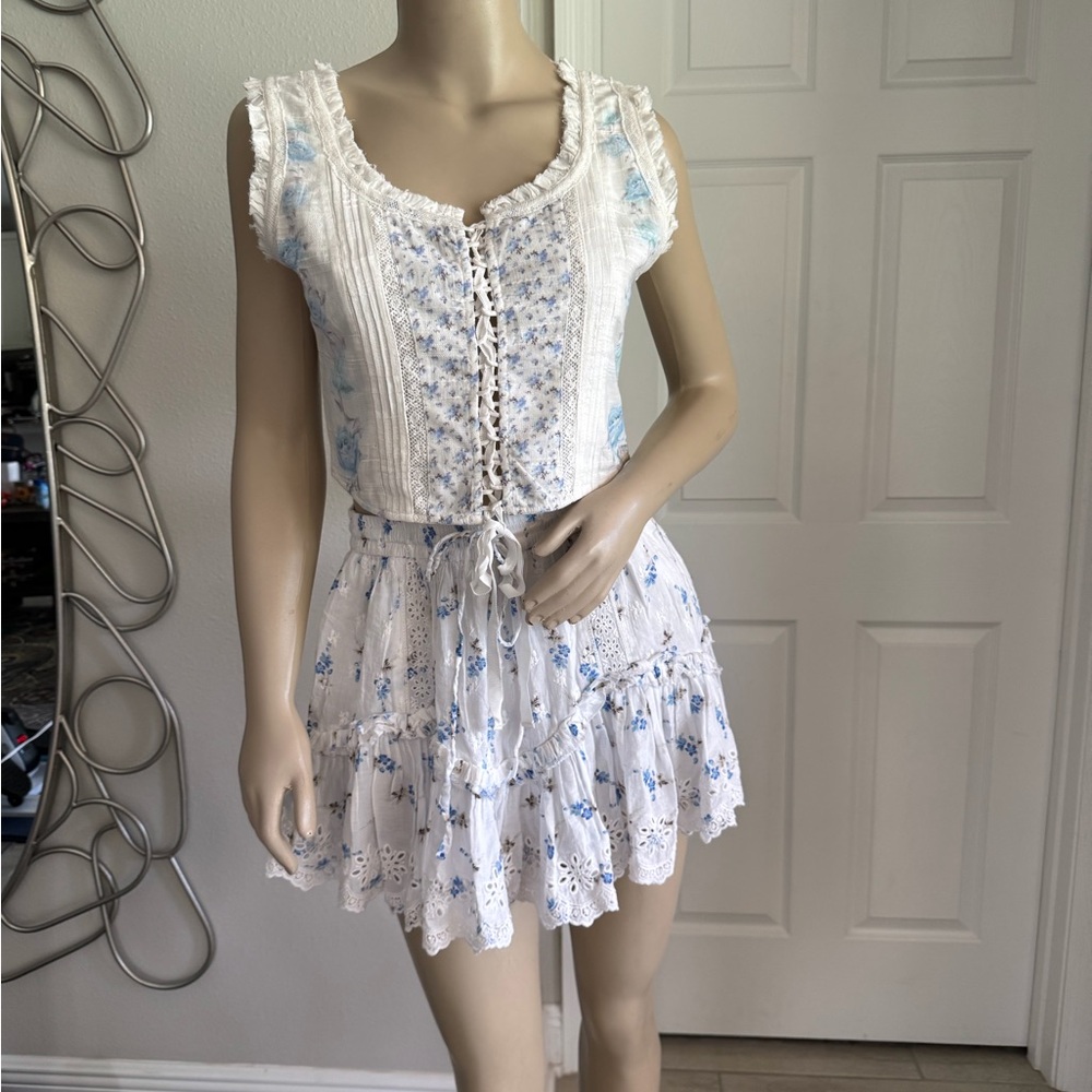 LoveShackFancy Corvelle Bustier Top And Matching Skirt